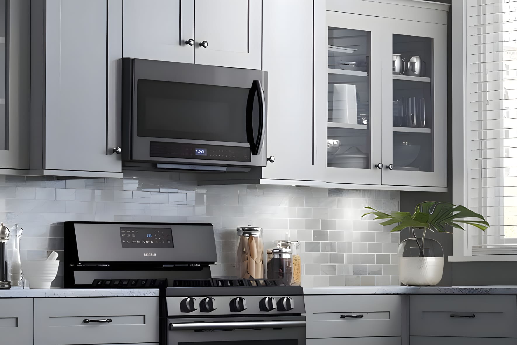 Miejsce na mikrofalówkę w kuchni